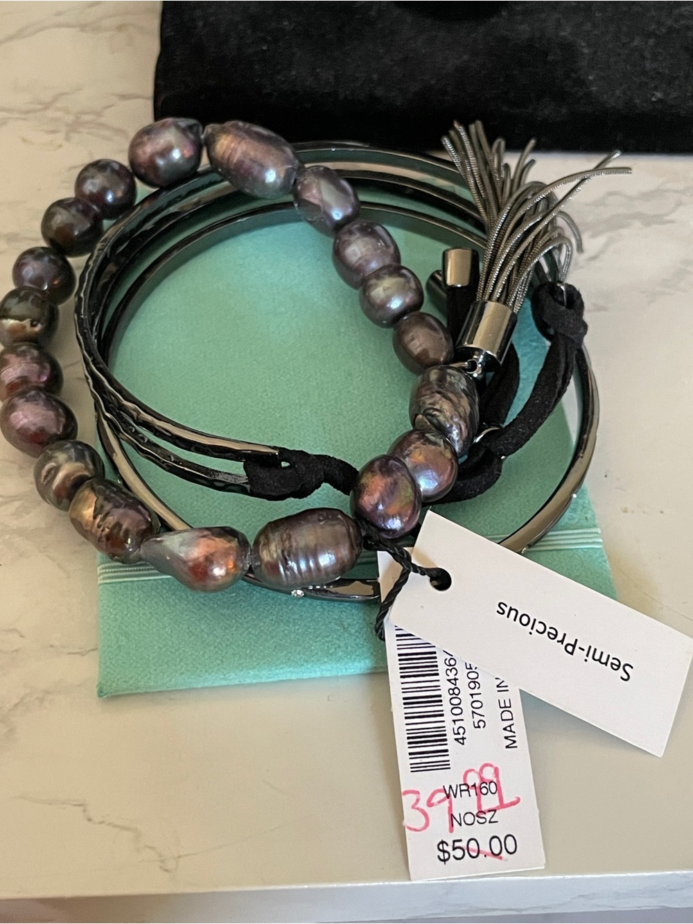 Black Pearl Multi-Strand Bracelet Set